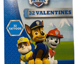 Valentines Day Cards (Box of 32) Nickelodeon Paw Patrol with Tattoos - $7.91