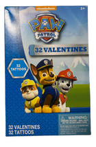 Valentines Day Cards (Box of 32) Nickelodeon Paw Patrol with Tattoos - £6.22 GBP