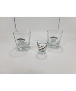 Vintage Lot of 3 Jack Daniels Whiskey Square Drinking Glasses w/ 1 Shot ... - $18.99