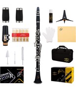 Glory GLY-PBK Professional Ebonite Bb Clarinet with 10 Reeds, Stand, Har... - £92.02 GBP