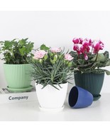 Plastic Resin Thickened Vertical Stripes Green Plant Pot Colorful Round ... - £13.50 GBP+