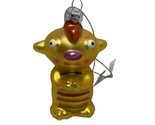 CBK Hand blown glass Yellow Space Monster Christmas Ornament  nwt - $8.18