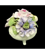Mini Bouquet In Flower Pot Bone China Pansy Rose Cottagecore England VTG... - $455.18 MXN
