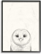 Stupell Industries Owl Portrait Grey Drawing Design, Designed By, Black Framed. - £43.14 GBP