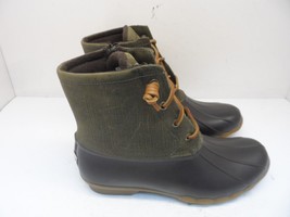 Sperry Women&#39;s STS99729 Saltwater Duck Boot Brown Olive Size 9.5M - $56.99