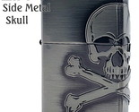 Antique Skull Metal 3 Sides 2NI-SKULL Zippo Oil Lighter MIB - $108.70