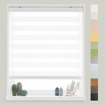 FOIRESOFT Standard Cordless Custom Zebra Roller Shades and Blinds [Basic... - $46.55