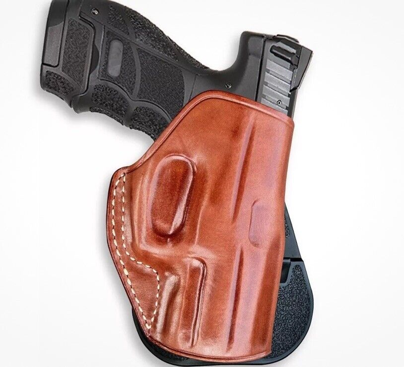 Fits H&amp;K VP9 SK 9mm 3.39”BBL Leather Paddle Holster With Open Top #1268# RH - $54.44