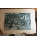 Antique Photogravure C.I Bokelmann City scene 14 1/2 x 10&quot; signed 1887 - £14.62 GBP