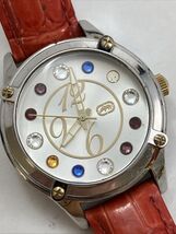 Marc Ecko Colorful Silver-Tone Watch / Red Embossed Leather Strap New Ba... - $24.70