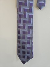 Van Heusen Purple/Gray Illusion Pattern Neck Tie, 100% Silk - $9.49