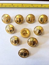 Lot of 10 USSR Navy Uniform Gold Metal Buttons 22 mm Anchor - $7.59