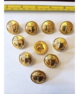 Lot of 10 USSR Navy Uniform Gold Metal Buttons 22 mm Anchor - $10.11 CAD