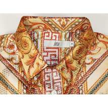 Men Sports Shirt PAZO by DE-NIKO Long Sleeves Medallion Print Soft DNK6903 Gold image 7