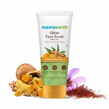 Mamaearth Ubtan Scrub For Face with Turmeric &amp; Walnut for Tan Removal - 100g - £11.56 GBP