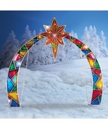 Lighted Mosaic Nativity Scene Joseph Mary Jesus Outdoor Christmas Holida... - $44.74 CAD