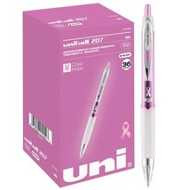 uni-ball 207 Pink Ribbon Retractable Gel Pens, Medium Point (0.7mm), Bla... - £49.99 GBP