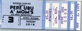 Vintage Pere Ubu Ticket Stub Peut 3 1979 Detroit Michigan - £57.48 GBP