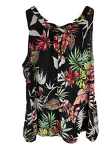 7th Ave Design Studio NY &amp; Co Tropical Floral Semi Sheer Blouse L - £17.36 GBP