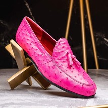 Marco Di Milano genuine& ostrich tassel loafer Shoes AUBIERE Pink image 6