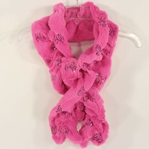 Toby &amp; Me Girls Pink Faux Fur Scarf Hearts Sequins Valentines Day Size 4... - $5.35