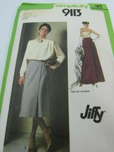 Vintage Simplicity Pattern 9113  Wrap Skirt Maxi  Size 14 31700 Miss Waist 28 - £9.28 GBP