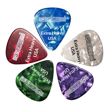 5 Core 5PK Celluloid Guitar Picks Extra Heavy Extremely Durable Plectrum... - $9.99