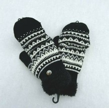 Women Girl Mitten Fingerless Insulated Knit W/ Fuzzy Lining Thick Winter... - £17.51 GBP
