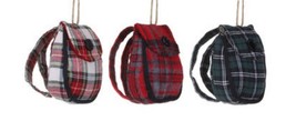 Silvestri Fabric Hiking Backpack Christmas Ornament Lot of 3 3.5 inches high - £20.34 GBP