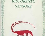 Ristorante Sansone Menu Koln Dusseldorf Germany  - $17.82