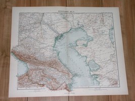 1911 Antique Map Of Caucasus Armenia Georgia Azerbaijan Chechnya Dagestan Russia - £23.53 GBP