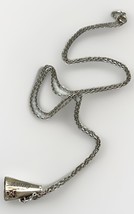 Sterling Silver  70s Engraved Cheerleader Megaphone Charm Pendant Chain ... - $46.77
