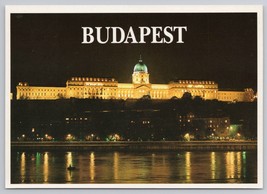 Budapest Hungary Castle Nighttime View Historic Architecture Vintage Postcard - £10.80 GBP