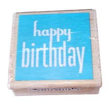 Happy Birthday Studio G Idea House Wood Mounted Rubber Stamp Hampton Art - $4.94