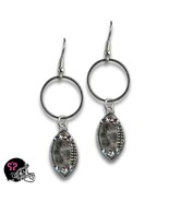 Football Dangle Earrings with Austrian Crystals Silver Tone - €13,60 EUR