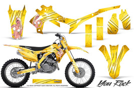 HONDA CRF 450 CRF450 2013-2015 GRAPHICS KIT CREATORX DECALS YOU ROCK YEL... - £205.24 GBP