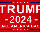Trump 2024 Flag 3X5 Feet Double Sided Red - Donald Trump Take America Ba... - $20.24