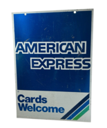Vintage 1990 Double Sided Steel American Express Cards Welcome Advertisi... - $1,592.78 MXN
