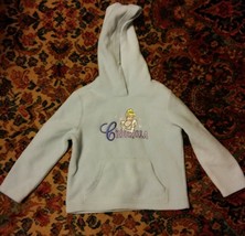 000 Girls Disney Store Cinderella XS 4/5 Hoodie Sweatshirt Light Blue - £4.77 GBP