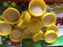 100x 28 mm 28/400 Plastic Caps, Yellow Polypro Ribbed, PE F-217 Foam Lin... - $14.85