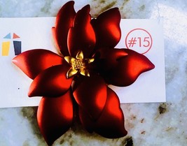 Ship N 24 Hours. New-Vintage Tona Poinsetta Flower Christmas Brooch. - £32.54 GBP