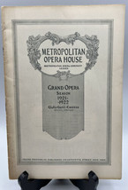 Magazine Bulletin Metropolitan Opera House Season Operas Seating Guide 921-22 - £7.56 GBP