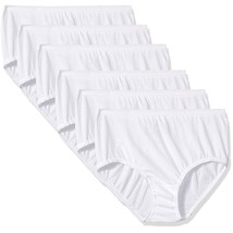 6 PACK - Fruit of the Loom Girls&#39; White Cotton Briefs Underwear Panties-... - £7.98 GBP