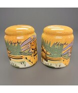 Vintage Kellers Hand Painted Alaska Bear &amp; Moose Salt &amp; Pepper Shakers C... - $13.86