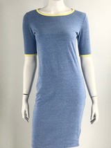 LuLaRoe Julia Tee Shirt Dress Size Small Blue Yellow Half Sleeve Casual - $272.32 MXN