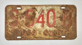 1959 Ohio License Plate S 540 B - $282.69 MXN
