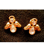 Avon Crystal Rhinestone Angel Pierced Earrings Hypo Allergenic Nickel Fr... - £15.48 GBP