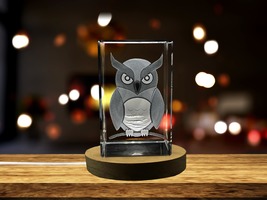 LED Base included | Owl Symbolism 3D Engraved Crystal Decor - £31.38 GBP+