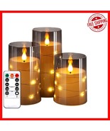 Romantic 3-Pack Flickering LED Flameless Candles with Remote &amp; Timer - Gray - €24,30 EUR