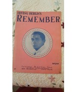Irving Berlin&#39;s Remeber Songsheet. 1925. Irving Berlin, Inc. - £3.09 GBP